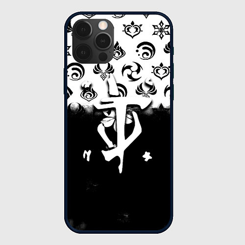 Чехол iPhone 12 Pro Max Doom черно белые аниме / 3D-Черный – фото 1