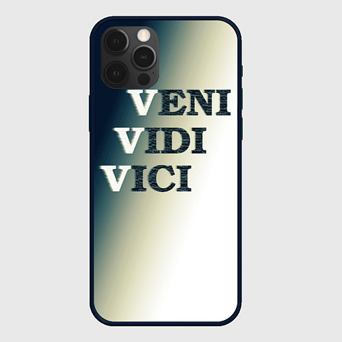 Чехол iPhone 12 Pro Max Крылатя фраза vvv - градиент / 3D-Черный – фото 1