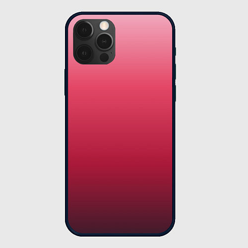 Чехол iPhone 12 Pro Max Градиент гранатовый / 3D-Черный – фото 1