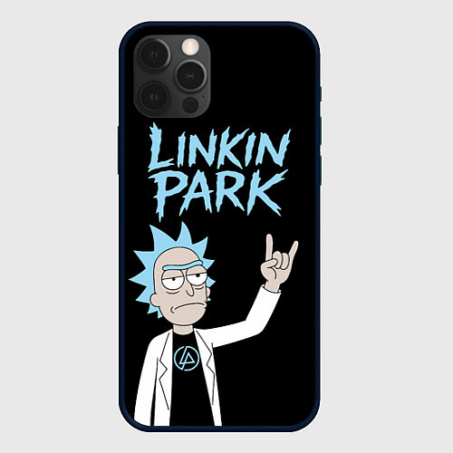 Чехол iPhone 12 Pro Max Linkin Park и Рик рокер двухсторонняя / 3D-Черный – фото 1