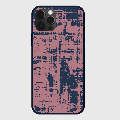 Чехол iPhone 12 Pro Max Текстура с потертостями сине-розовая / 3D-Черный – фото 1