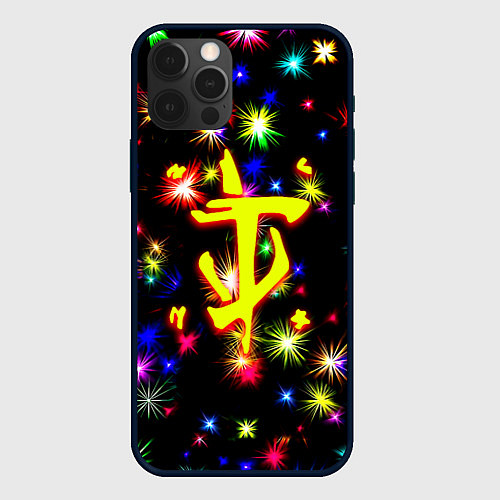 Чехол iPhone 12 Pro Max Doom новогодние искры / 3D-Черный – фото 1