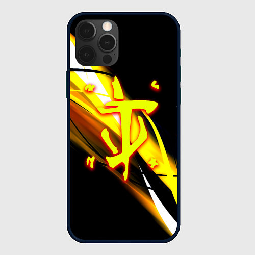 Чехол iPhone 12 Pro Max Doom геометрия из полос / 3D-Черный – фото 1