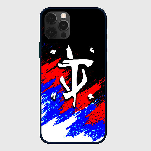 Чехол iPhone 12 Pro Max Doom триколор краски / 3D-Черный – фото 1