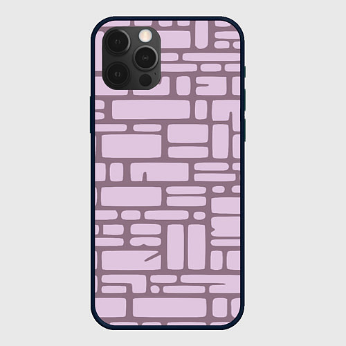 Чехол iPhone 12 Pro Max Кирпичная кладка / 3D-Черный – фото 1