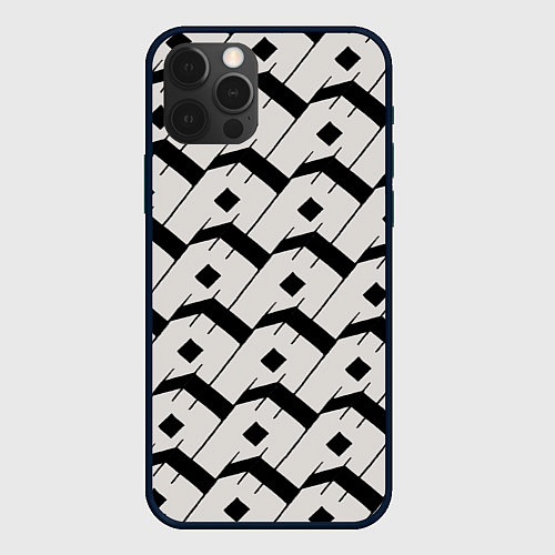 Чехол iPhone 12 Pro Max Три буквы: чёрные / 3D-Черный – фото 1