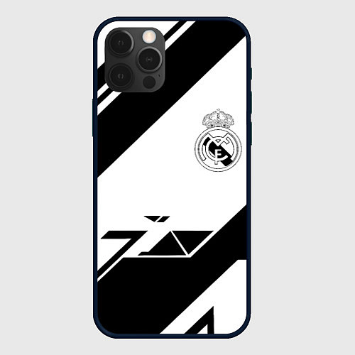 Чехол iPhone 12 Pro Max Real Madrid geometry / 3D-Черный – фото 1