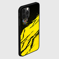 Чехол для iPhone 12 Pro Max Российская империя - Желтые потертости, цвет: 3D-черный — фото 2