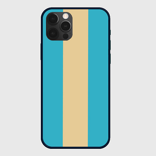 Чехол iPhone 12 Pro Max Color blue beige / 3D-Черный – фото 1