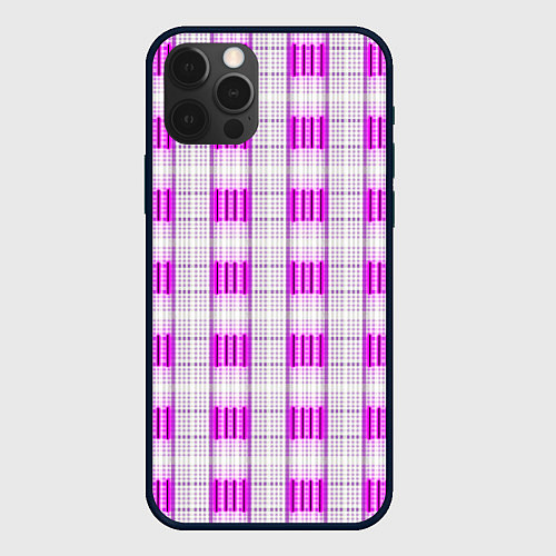 Чехол iPhone 12 Pro Max Color pink and white / 3D-Черный – фото 1