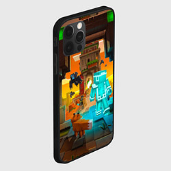 Чехол для iPhone 12 Pro Max Майнкрафт - воин в алмазной броне, цвет: 3D-черный — фото 2