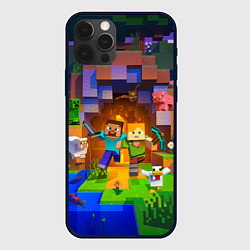 Чехол для iPhone 12 Pro Max Стив и Алекс - Майнкрафт, цвет: 3D-черный
