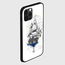 Чехол для iPhone 12 Pro Max Корабль - иллюстрация, цвет: 3D-черный — фото 2