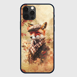 Чехол iPhone 12 Pro Max Винтажный лис на осеннем фоне
