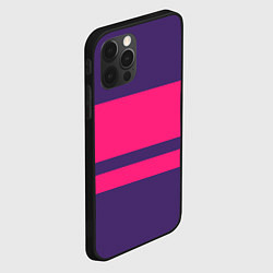 Чехол для iPhone 12 Pro Max Чара андертейл - полоски на фиолетовом, цвет: 3D-черный — фото 2