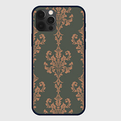 Чехол iPhone 12 Pro Max Узор на обоях хаки