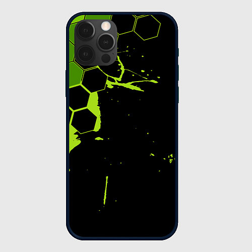 Чехол iPhone 12 Pro Max Геометрический фон / 3D-Черный – фото 1