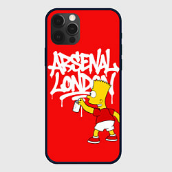 Чехол для iPhone 12 Pro Max Граффити Арсенал и Барт Симпсон, цвет: 3D-черный