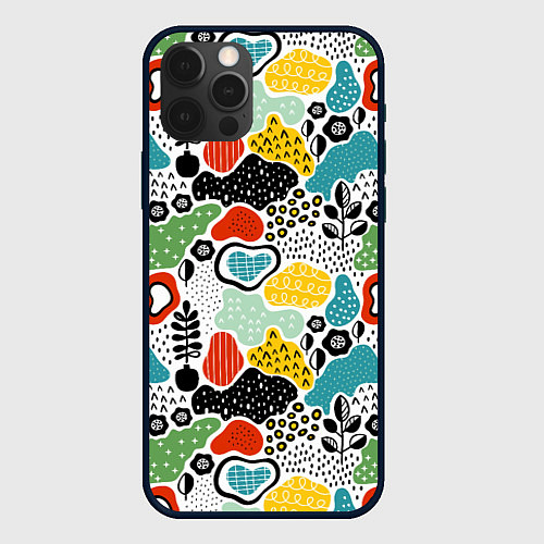 Чехол iPhone 12 Pro Max Природная абстракция / 3D-Черный – фото 1