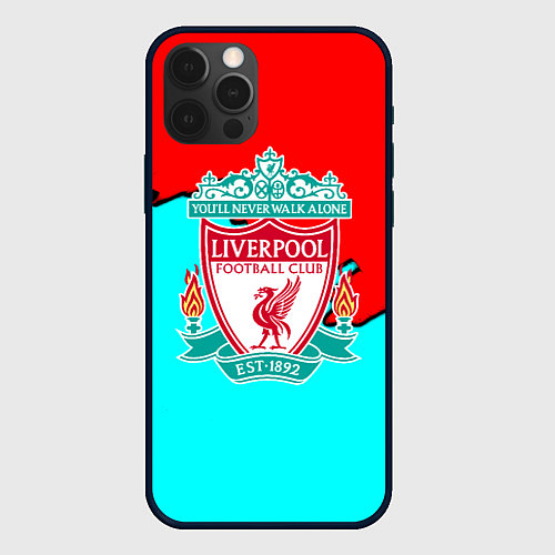 Чехол iPhone 12 Pro Max Liverpool краски текстура штрихи / 3D-Черный – фото 1