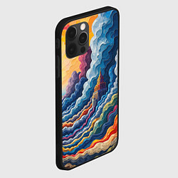 Чехол для iPhone 12 Pro Max Красочный фантастический пейзаж с замками, цвет: 3D-черный — фото 2