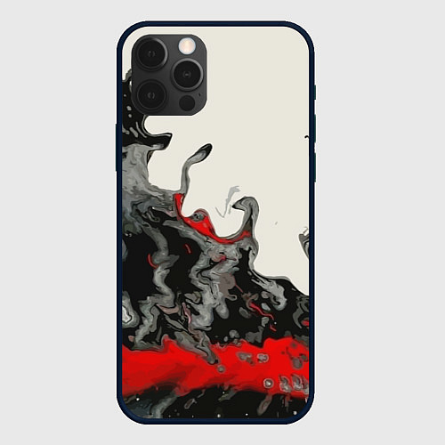 Чехол iPhone 12 Pro Max Разводы краски / 3D-Черный – фото 1