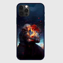 Чехол iPhone 12 Pro Max Геральт и Трисс ночью