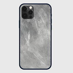 Чехол iPhone 12 Pro Max Абстракция - rare white strokes on gray