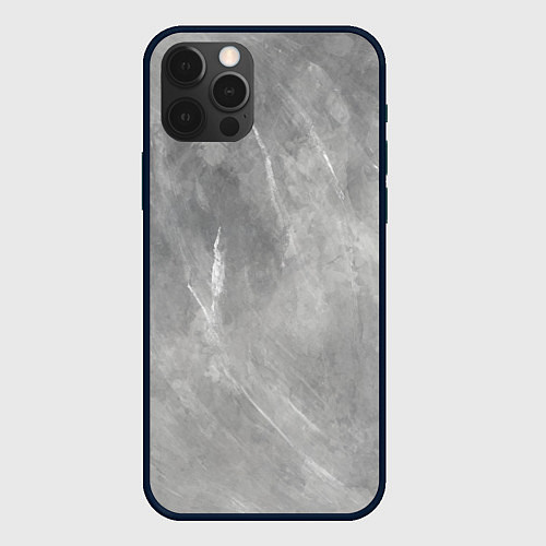 Чехол iPhone 12 Pro Max Абстракция - rare white strokes on gray / 3D-Черный – фото 1