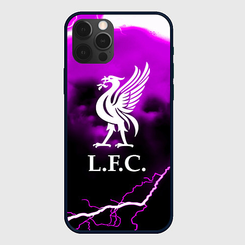 Чехол iPhone 12 Pro Max Liverpool неоновый шторм / 3D-Черный – фото 1