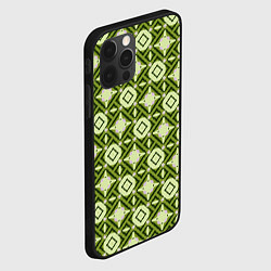 Чехол для iPhone 12 Pro Max Текстура из ромбов зеленая, цвет: 3D-черный — фото 2