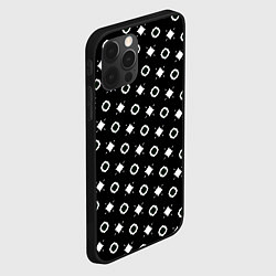 Чехол для iPhone 12 Pro Max Черно-белый геометрический паттерн, цвет: 3D-черный — фото 2