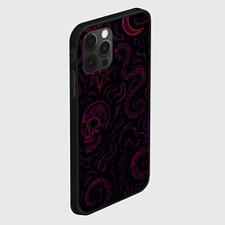 Чехол для iPhone 12 Pro Max Готичный принт с черепами и гадами, цвет: 3D-черный — фото 2