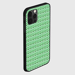 Чехол для iPhone 12 Pro Max Узор из ромбов в белом и зеленом, цвет: 3D-черный — фото 2