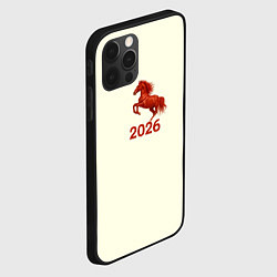 Чехол для iPhone 12 Pro Max Символ 2026 года красная огненная лошадь, цвет: 3D-черный — фото 2
