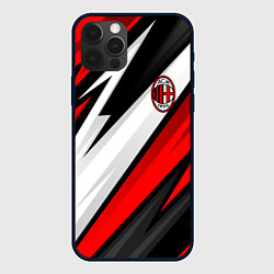 Чехол для iPhone 12 Pro Max ФК Милан - абстракция, цвет: 3D-черный