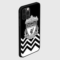 Чехол для iPhone 12 Pro Max Liverpool чернобелые линии, цвет: 3D-черный — фото 2