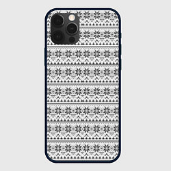 Чехол для iPhone 12 Pro Max Скандинавский рождественский вязанный орнамент, цвет: 3D-черный