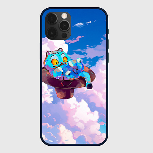 Чехол iPhone 12 Pro Max Tiger Derpy in the clouds / 3D-Черный – фото 1