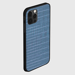 Чехол для iPhone 12 Pro Max Холодный синий однотонная текстура с полосами, цвет: 3D-черный — фото 2
