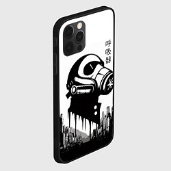 Чехол для iPhone 12 Pro Max Respirator in metropolis - hieroglyphs, цвет: 3D-черный — фото 2