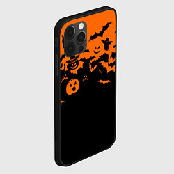 Чехол для iPhone 12 Pro Max Хэллоуин тыквы и призраки, цвет: 3D-черный — фото 2