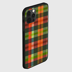 Чехол для iPhone 12 Pro Max Красно-зелёная клетка с текстурой ткани, цвет: 3D-черный — фото 2