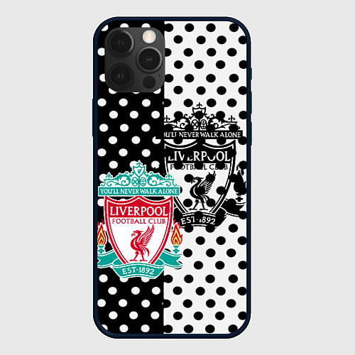 Чехол iPhone 12 Pro Max Liverpool черно белые точки / 3D-Черный – фото 1