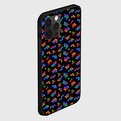 Чехол для iPhone 12 Pro Max Разноцветные детали мозаики на черном, цвет: 3D-черный — фото 2
