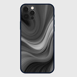 Чехол для iPhone 12 Pro Max Серые волны абстракция однотонная, цвет: 3D-черный