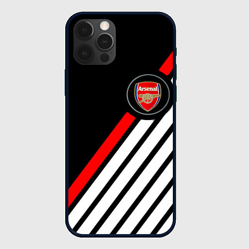Чехол iPhone 12 Pro Max Арсенал геометрия полосы / 3D-Черный – фото 1