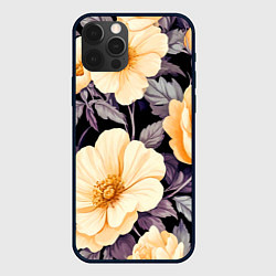 Чехол для iPhone 12 Pro Max Крупные жёлтые цветы, цвет: 3D-черный