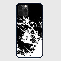 Чехол iPhone 12 Pro Max Взрывная белая краска на чёрном