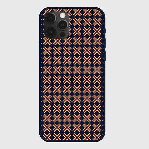 Чехол iPhone 12 Pro Max Паттерн с крестиками / 3D-Черный – фото 1
